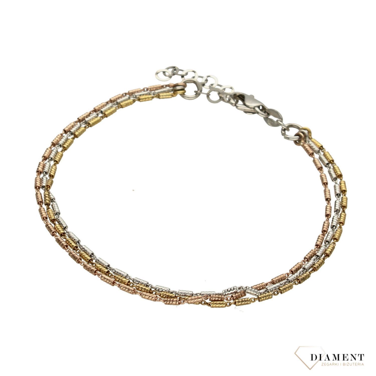 Srebrna bransoletka Fope trzy kolory Z1245 (1).jpg